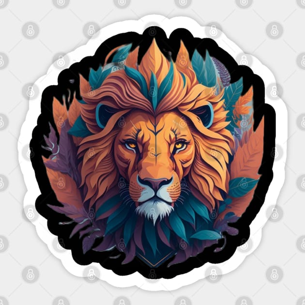 Lion head AI art Sticker by Apparels2022